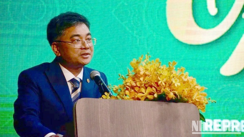 Tran Ngoc Nguyen, Chairman of the Board of Directors of PVCFC, shares insights at the event.