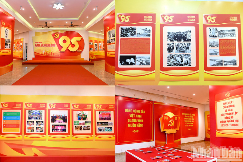 The first section of the exhibition showcases valuable documentary photographs of President Ho Chi Minh with Hanoi and the city's Party Committee. The second section presents images highlighting the journey of the Hanoi Party Committee from its establishment to the present day; over the past 95 years, it has directly led revolutionary movements in the capital, overcoming numerous challenges and achieving significant accomplishments. The third one features impressive images of Hanoi’s modernisation and transformation, demonstrating its role as the nation's political-administrative centre and a major hub for culture, science, education, economy, and international exchange. The first section of the exhibition showcases valuable documentary photographs of President Ho Chi Minh with Hanoi and the city's Party Committee. The second section presents images highlighting the journey of the Hanoi Party Committee from its establishment to the present day; over the past 95 years, it has directly led revolutionary movements in the capital, overcoming numerous challenges and achieving significant accomplishments. The third one features impressive images of Hanoi’s modernisation and transformation, demonstrating its role as the nation's political-administrative centre and a major hub for culture, science, education, economy, and international exchange.