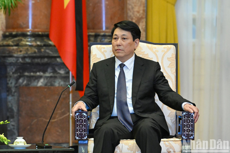 President Luong Cuong at the reception. President Luong Cuong at the reception.