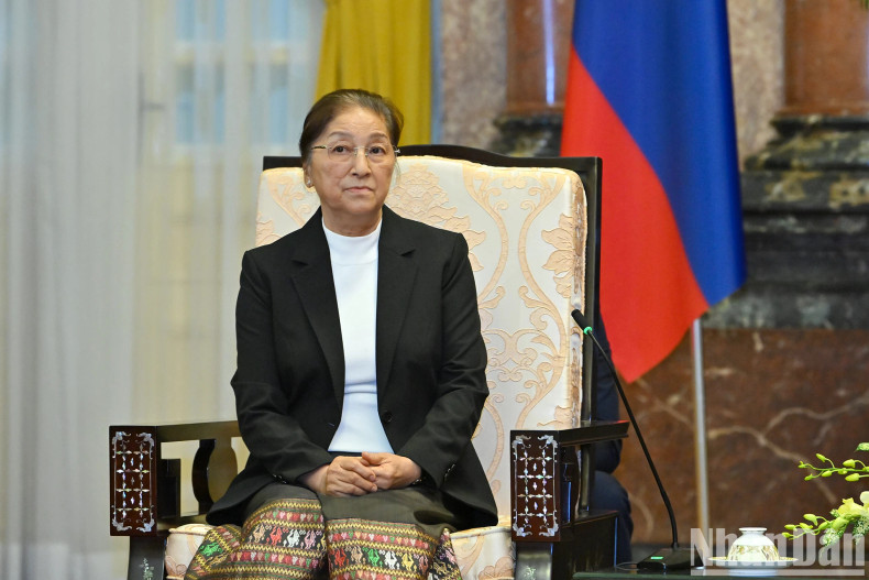 Lao Vice President Pany Yathotou at the reception. Lao Vice President Pany Yathotou at the reception.