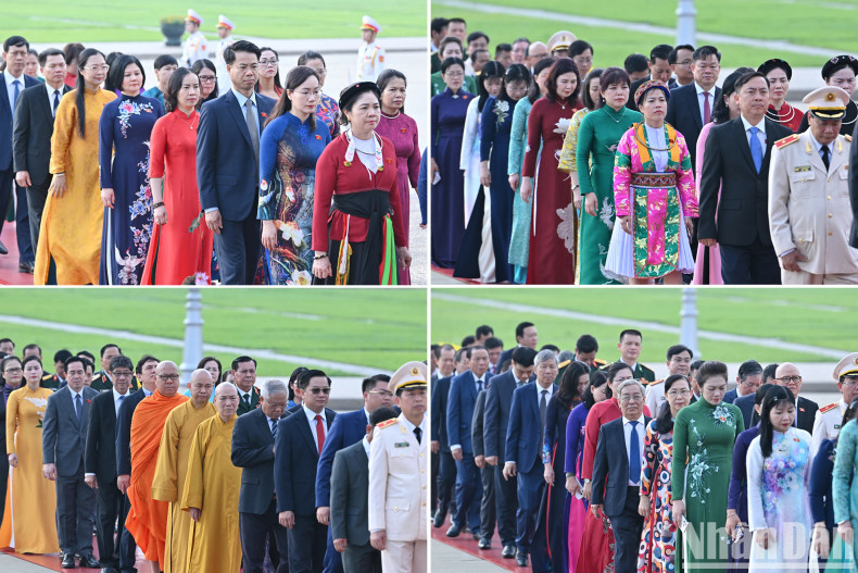 NA deputies from provinces and cities across the country also participate in the tribute ceremony prior to the opening of the 9th session of the 15th National Assembly.