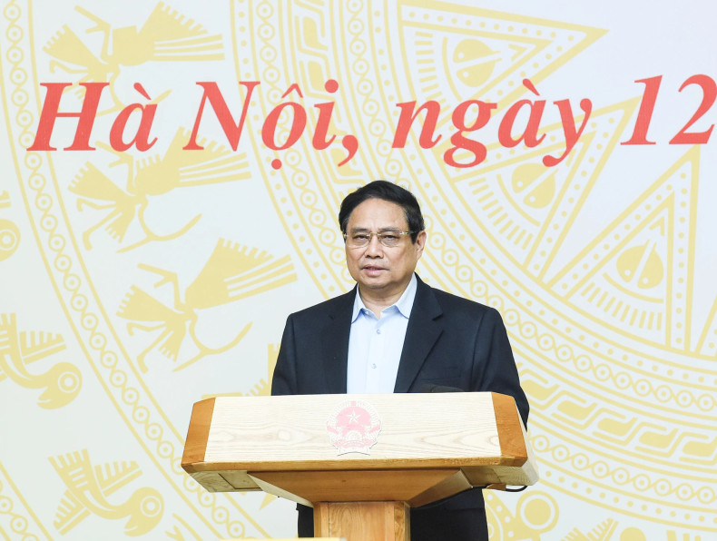 Prime Minister Pham Minh Chinh speaks at the meeting. Prime Minister Pham Minh Chinh speaks at the meeting.