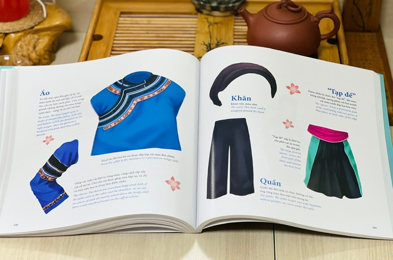 The book vividly depicts 55 unique outfits with nearly 1,000 details on the clothing of women from various ethnic groups in Vietnam. The book vividly depicts 55 unique outfits with nearly 1,000 details on the clothing of women from various ethnic groups in Vietnam.
