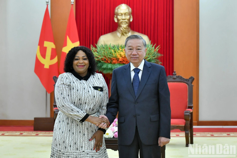Party General Secretary To Lam (R) receives First Deputy Secretary General of South Africa's African National Congress (ANC) Nomvula Mokonyane. (Photo: NDO) Party General Secretary To Lam (R) receives First Deputy Secretary General of South Africa's African National Congress (ANC) Nomvula Mokonyane. (Photo: NDO)