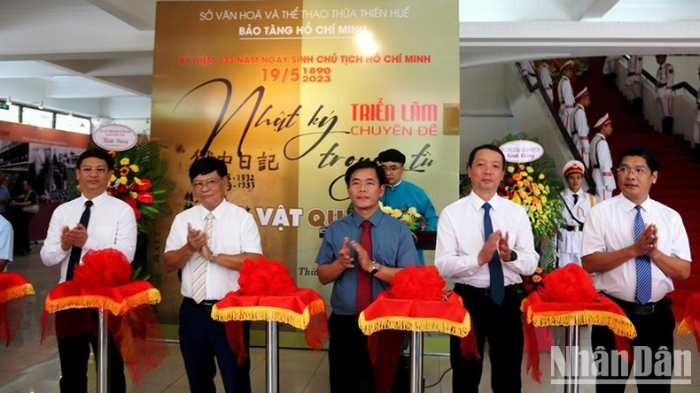 The ribbon cutting ceremony for the exhibition.