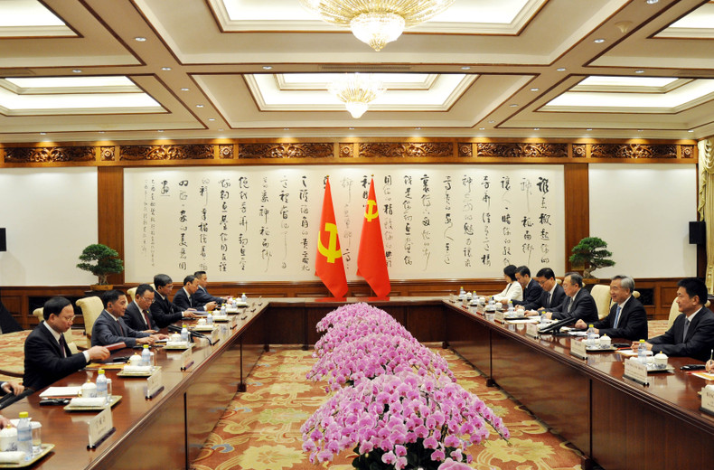 At the talks between the CPV delegation and the CPC delegation. (Photo: NDO) At the talks between the CPV delegation and the CPC delegation. (Photo: NDO)