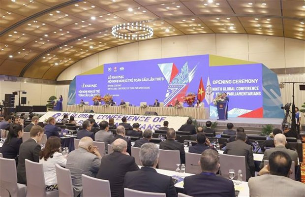 An overview of the opening ceremony of the 9th Global Conference of Young Parliamentarians. (Photo: VNA) An overview of the opening ceremony of the 9th Global Conference of Young Parliamentarians. (Photo: VNA)