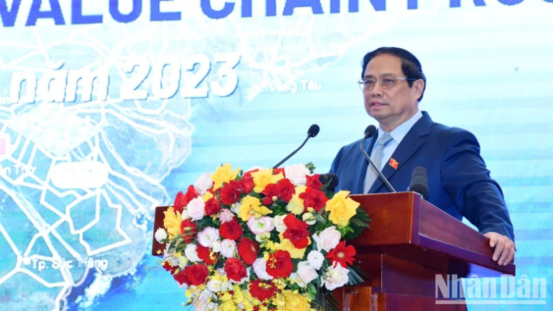 PM Pham Minh Chinh speaks at the ceremony.