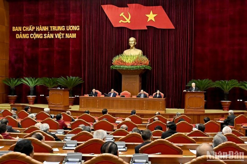 Party General Secretary Nguyen Phu Trong speaks at the conference. Party General Secretary Nguyen Phu Trong speaks at the conference.