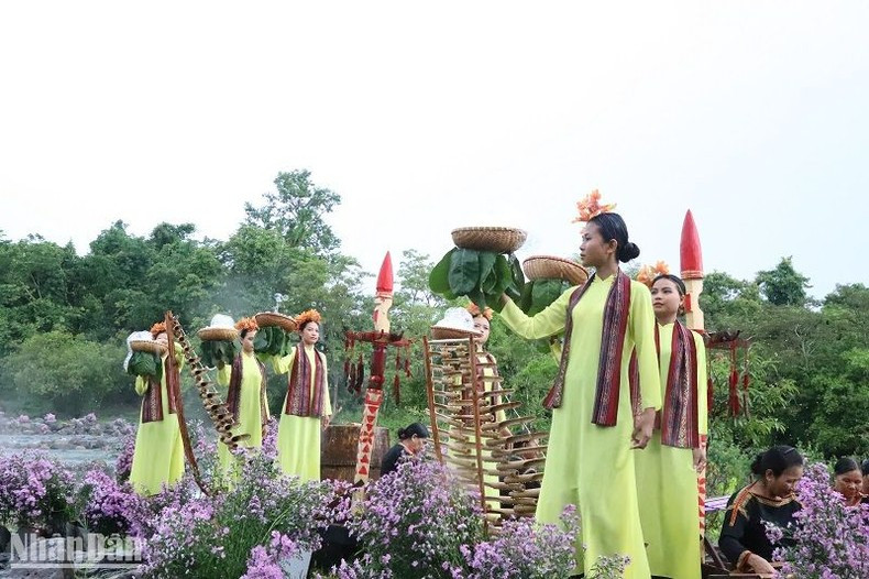 The Ao Dai (Vietnamese traditional long dresses) are combined with brocade colours to make the outfit more attractive.