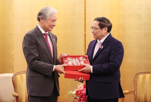 PM Pham Minh Chinh and Tochigi Governor Fukuda Tomikazu at their meeting in Tokyo on December 17. (Photo: VNA)