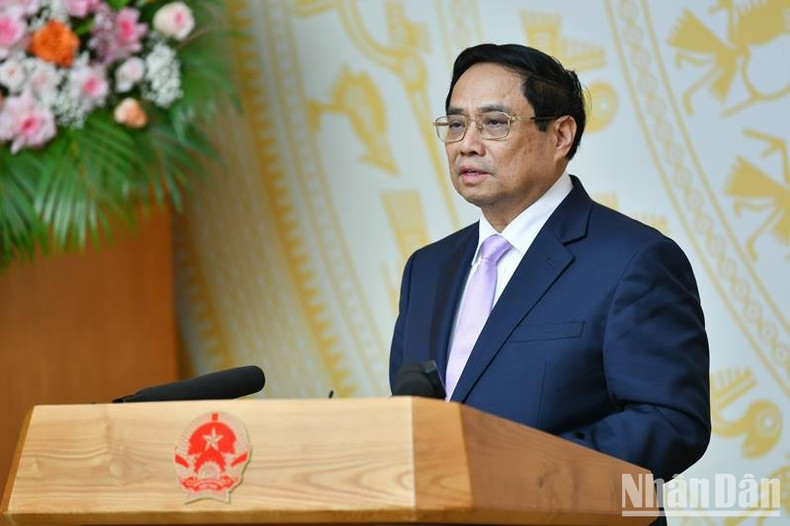 PM Pham Minh Chinh speaks at the meeting. (Photo: NDO)