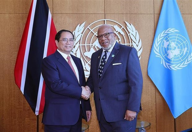 Prime Minister Pham Minh Chinh (L) and President of the 78th UN General Assembly (UNGA 78) Dennis Francis. (Photo: VNA) Prime Minister Pham Minh Chinh (L) and President of the 78th UN General Assembly (UNGA 78) Dennis Francis. (Photo: VNA)