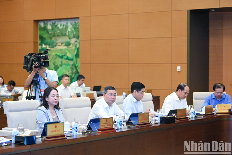 Vice President Vo Thi Anh Xuan, along with leaders of ministries, agencies and other delegates, attend the session.