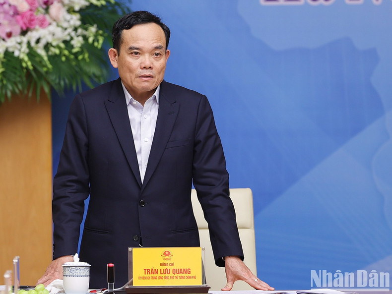 Deputy Prime Minister Tran Luu Quang speaks at the conference.