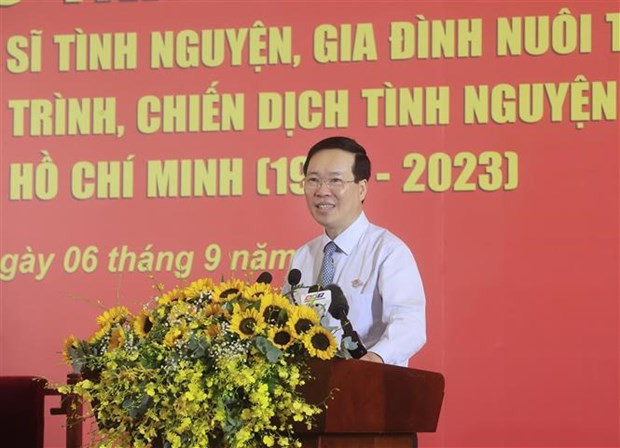 President Vo Van Thuong speaks at the meeting. (Photo: VNA) President Vo Van Thuong speaks at the meeting. (Photo: VNA)