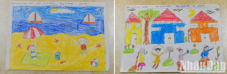 Children in the centre draw their future dreams. They could be a vacation on a vast blue sea or simply a beautiful sunny day at the centre, the happy house of the children. Children in the centre draw their future dreams. They could be a vacation on a vast blue sea or simply a beautiful sunny day at the centre, the happy house of the children.
