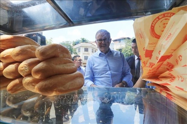 "Banh mi" is a favourite street food of many Vietnamese people and foreign tourists. (Photo: VNA)