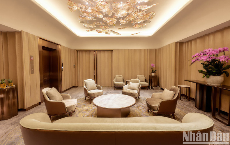 The VIP reception rooms on the floors have their own space, viewing the entire stage.