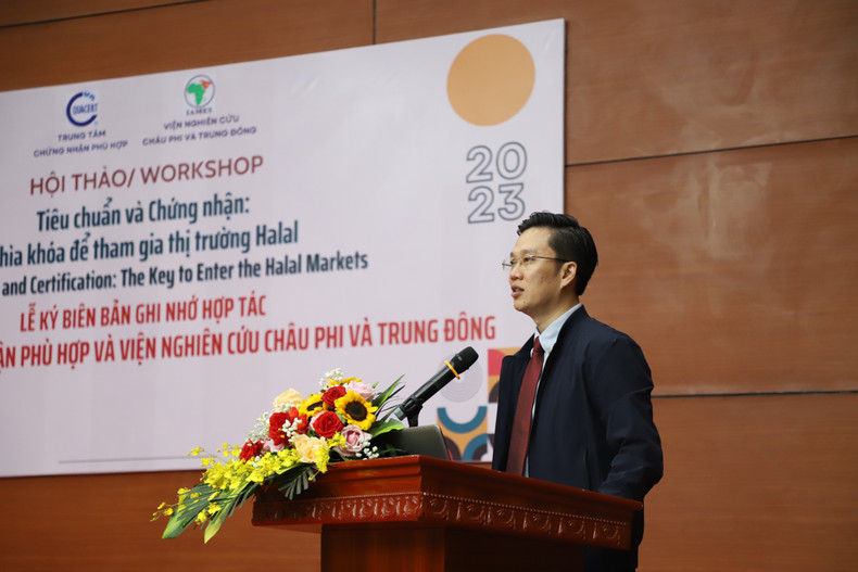 Acting Director General of the STAMEQ Ha Minh Hiep speaks at the workshop. (Photo: the organisers)