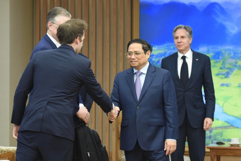 PM Pham Minh Chinh sees off members of the delegation accompanying the US Secretary of State. PM Pham Minh Chinh sees off members of the delegation accompanying the US Secretary of State.