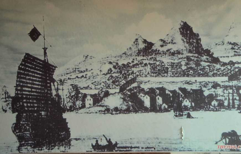 A painting by a Spanish artist which features Cai Lang wharf under Van Don Commercial Port is currently kept at Quan Lan Communal House (in Van Don District). (File photo)