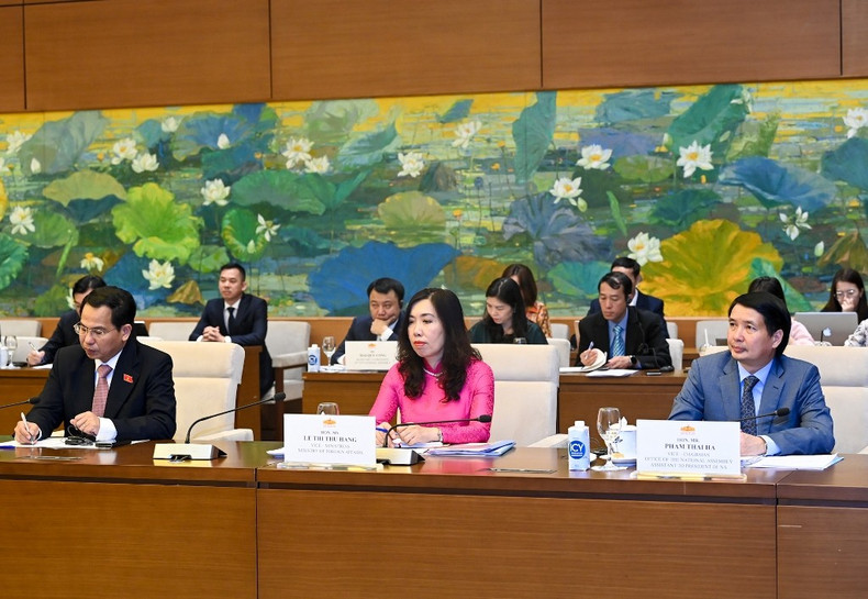 In Pictures: NA leader Vuong Dinh Hue holds talks with President of Belgian Senate Stephanie D'Hose ảnh 9