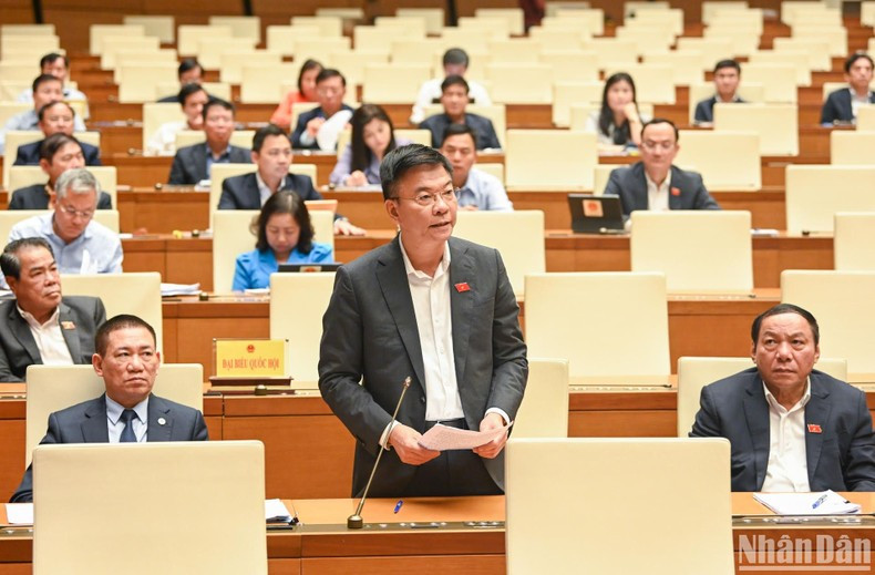 Minister of Justice Le Thanh Long clears up questions from NA deputies. (Photo: NDO) Minister of Justice Le Thanh Long clears up questions from NA deputies. (Photo: NDO)