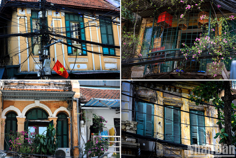 The images of old door frames and balconies are typical features of the soul of Hanoi's Old Quarter. The images of old door frames and balconies are typical features of the soul of Hanoi's Old Quarter.