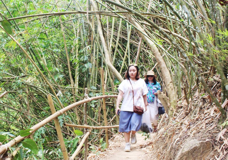 Visitors from Hanoi to Ta Puong waterfall 3 are interested the walking distance of nearly 1 kilometre of forest road before entering the waterfall.