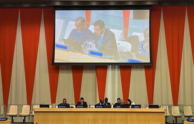 Ambassador Dang Hoang Giang, Permanent Representative of Vietnam to the UN, highlights Vietnam’s achievements in socio-economic development, and the implementation of the SDGs. (Photo: VNA)