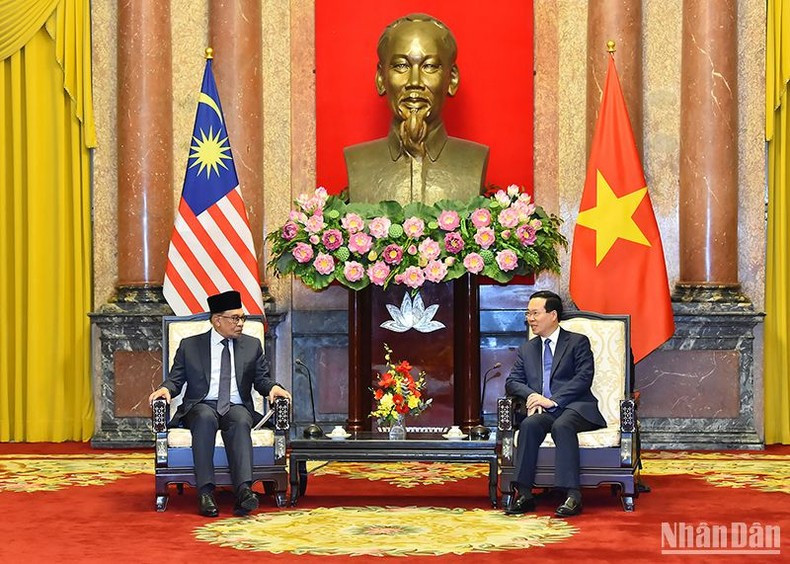 The two leaders at the meeting (Photo: VNA)