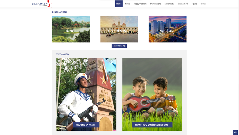 The interface of the platform https://vietnam.vn. (Screenshots)