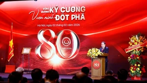 National Assembly (NA) Chairman Tran Thanh Man speaks at the ceremony marking the 80th founding anniversary of the NA Committee on Legal and Judicial Affairs (Photo: VNA)