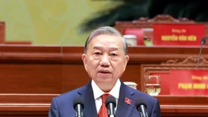 General Secretary of the 14th Party Central Committee To Lam addresses the closing session of the 14th National Party Congress on January 23 afternoon. (Photo: VNA)