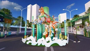 Rendering of the grand perspective of Area A at the Binh Ngo Tet 2026 Book Street Festival. (Photo: Organizing Committee)