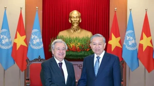 Party General Secretary To Lam receives United Nations Secretary-General António Guterres in Ha Noi on October 25. (Photo: VNA)