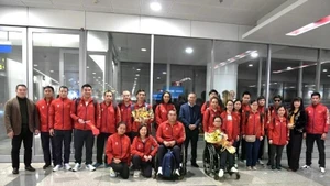 Vietnamese para sports athletes are welcomed back home on late January 27. (Photo: Sports Authority of Viet Nam)