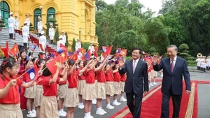 Communist Party of Viet Nam General Secretary To Lam (right) and General Secretary of the Central Committee of the Lao People’s Revolutionary Party and President of Laos Thongloun Sisoulith during his visit to Viet Nam on September 10, 2024 (Photo: VNA)