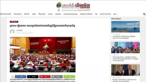 A screenshot of the article published on DAP News of Cambodia on the 14th Party Congress of the Communist Party of Viet Nam (Photo: VNA)