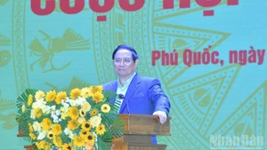 Prime Minister Pham Minh Chinh delivers a directive speech at the second meeting of the National APEC 2027 Committee. (Photo: Thanh Giang)