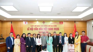 Ambassador Nguyen Phu Binh, former Deputy Minister of Foreign Affairs and Chairman of the Liaison Committee for Overseas Vietnamese speaks at the press briefing on March 14. (Photo: VNA)