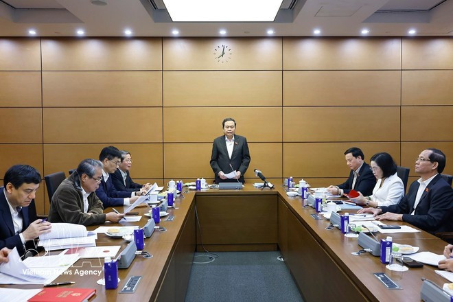National Assembly (NA) Chairman Tran Thanh Man chairs a meeting with the NEC's subcommittees on March 12 to review preparations for the election of deputies to the 16th NA and People’s Council at all levels for the 2026 – 2031 tenure. (Photo: VNA)