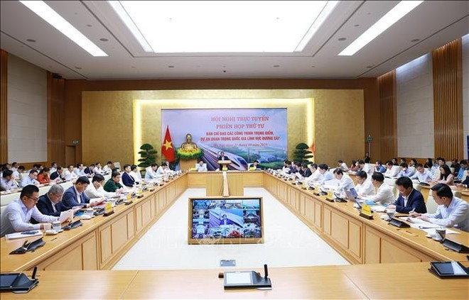 An overview of the fourth meeting of the steering committee for key national railway projects on October 23 (Photo: VNA) An overview of the fourth meeting of the steering committee for key national railway projects on October 23 (Photo: VNA)