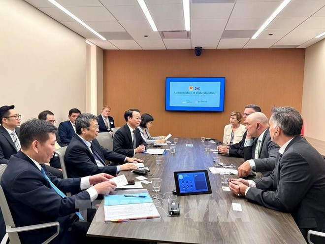 At the working session between Minister of Agriculture and Environment Do Duc Duy and Ohio Agriculture Secretary Brian Baldridge (Photo: VNA) At the working session between Minister of Agriculture and Environment Do Duc Duy and Ohio Agriculture Secretary Brian Baldridge (Photo: VNA)