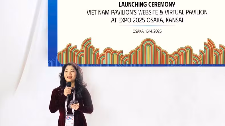 Nguyen Phuong Hoa, General Representative of Vietnam at EXPO 2025 Osaka, delivers her speech