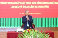 Party General Secretary To Lam speaks at the working session with the Party Central Committee’s Inspection Commission on March 5. (Photo: Nhan Dan)