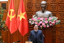 Prime Minister Pham Minh Chinh speaks at the fifth meeting of the Steering Committee for Nuclear Power Plant Construction. (Photo: Nhan Dan)