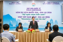Deputy Minister of Foreign Affairs Ngo Le Van speaks at the press conference. (Photo: baogialai.com.vn)
