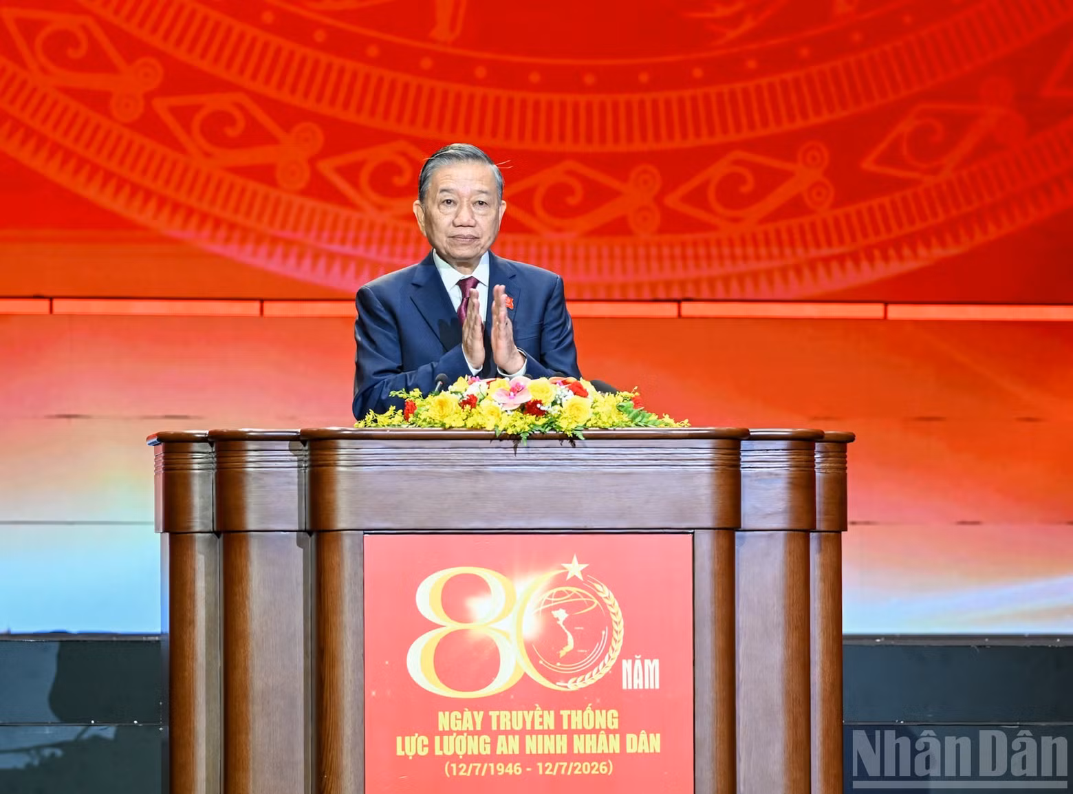 General Secretary and President To Lam delivers a speech at the ceremony.